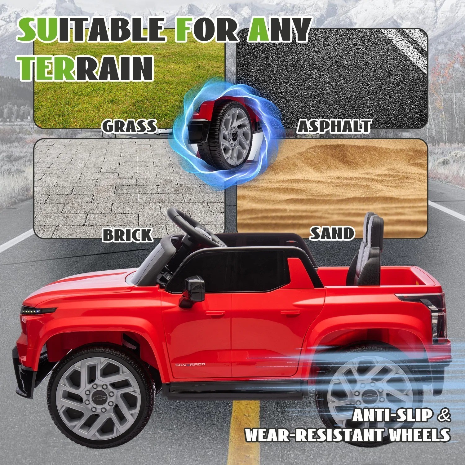 Licensed Chevrolet Silverado Ride On Electric Truck Battery Power Cars for Kids