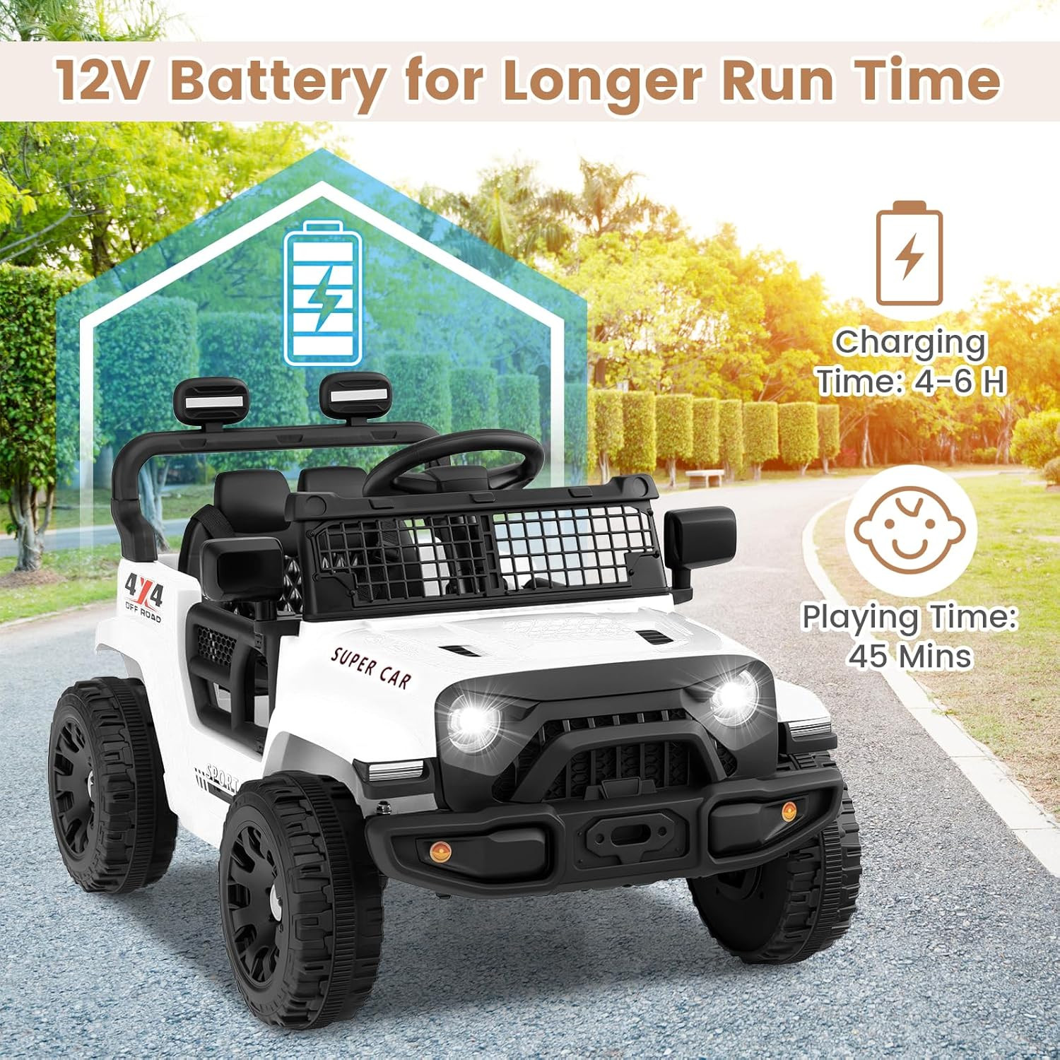 12V Ride on Truck, Battery Powered Electric Vehicle for Kids with Remote Control