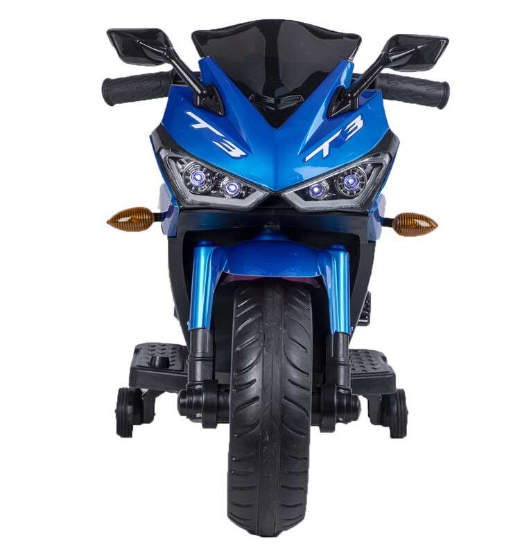12V Kids Motorcycle Ride On Toy w/ Training Wheels 1.8~3.2 mph for kids 3-6 Blue