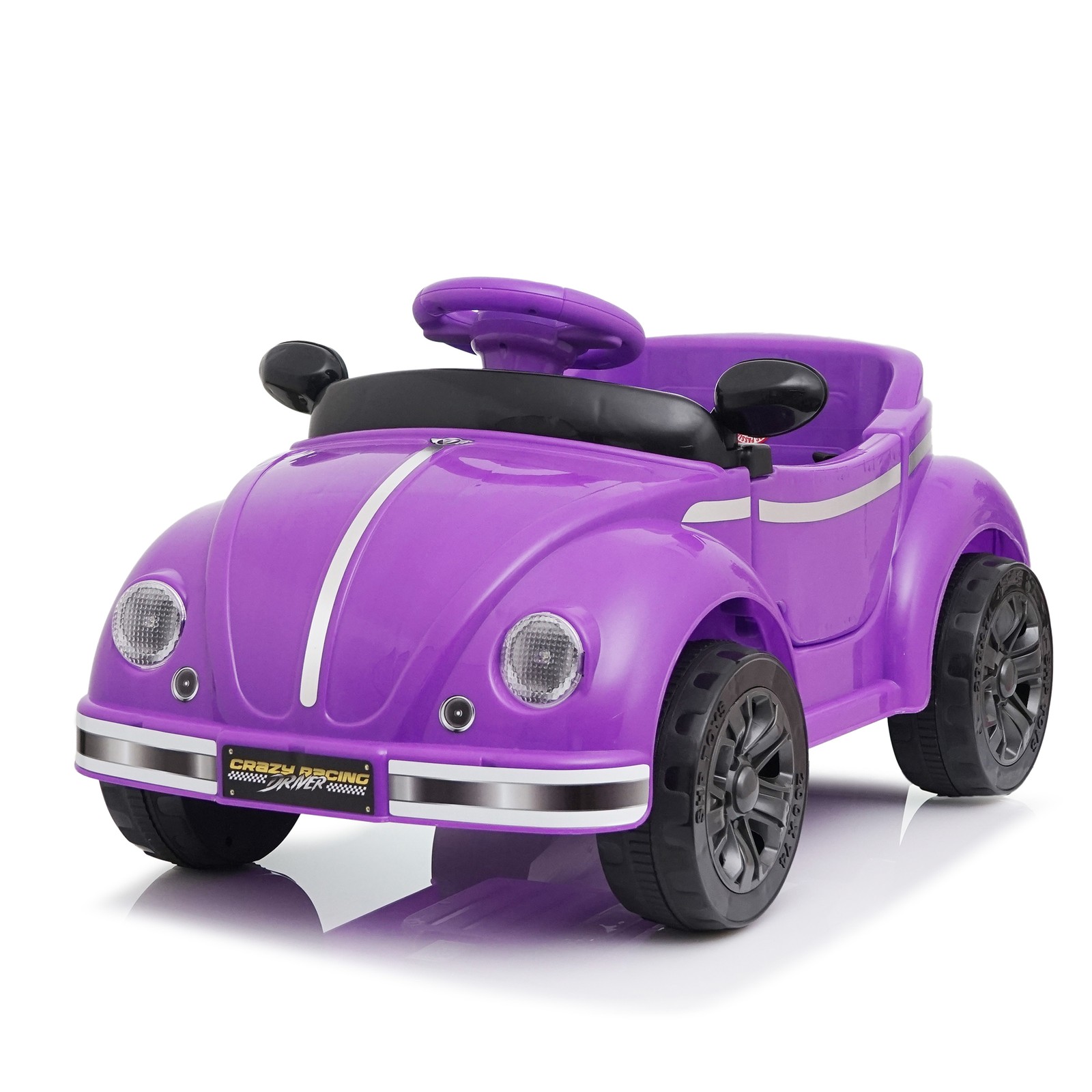 12V Kids Ride On Car Wheel LED USB & Bluetooth Suitable for Kids Aged 2-4 Purple