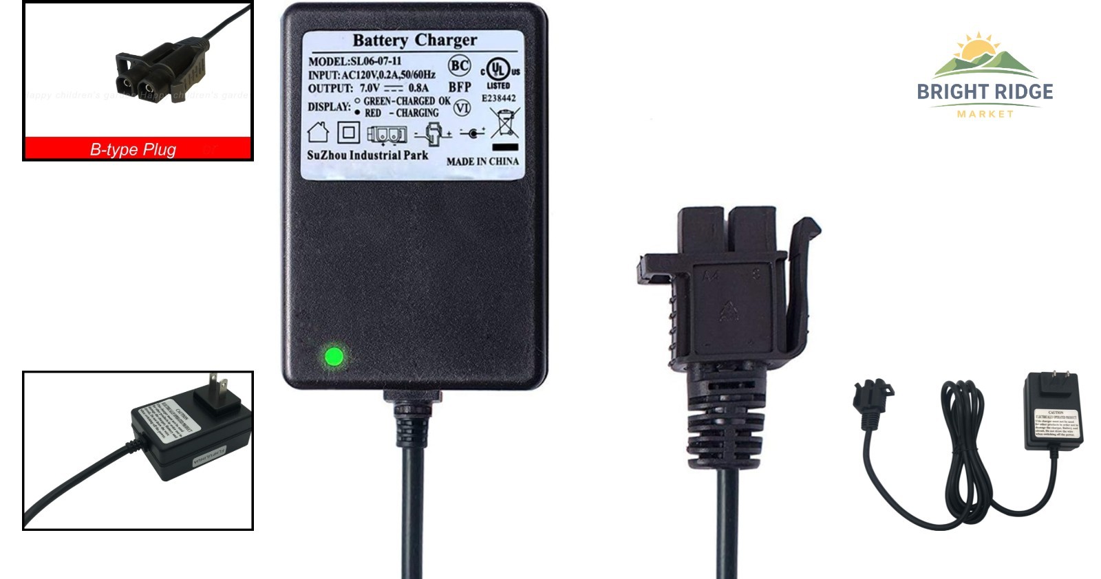 6V Battery Charger for Kids Ride On Cars, Compatible with Multiple Models