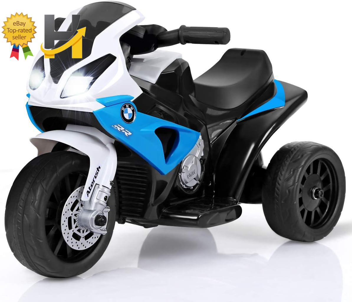 Licensed BMW Kids Electric 3-Wheel Ride-On Motorcycle Toy for Boys & Girls, with