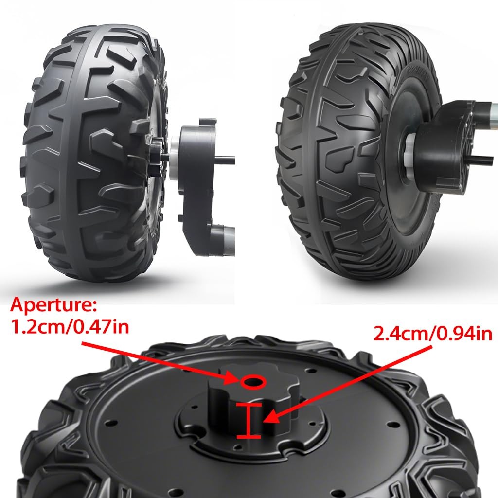 2 Pack 9.8in Solid Rubber PU Tire for Power Wheels Gator Alligator Ride On Car