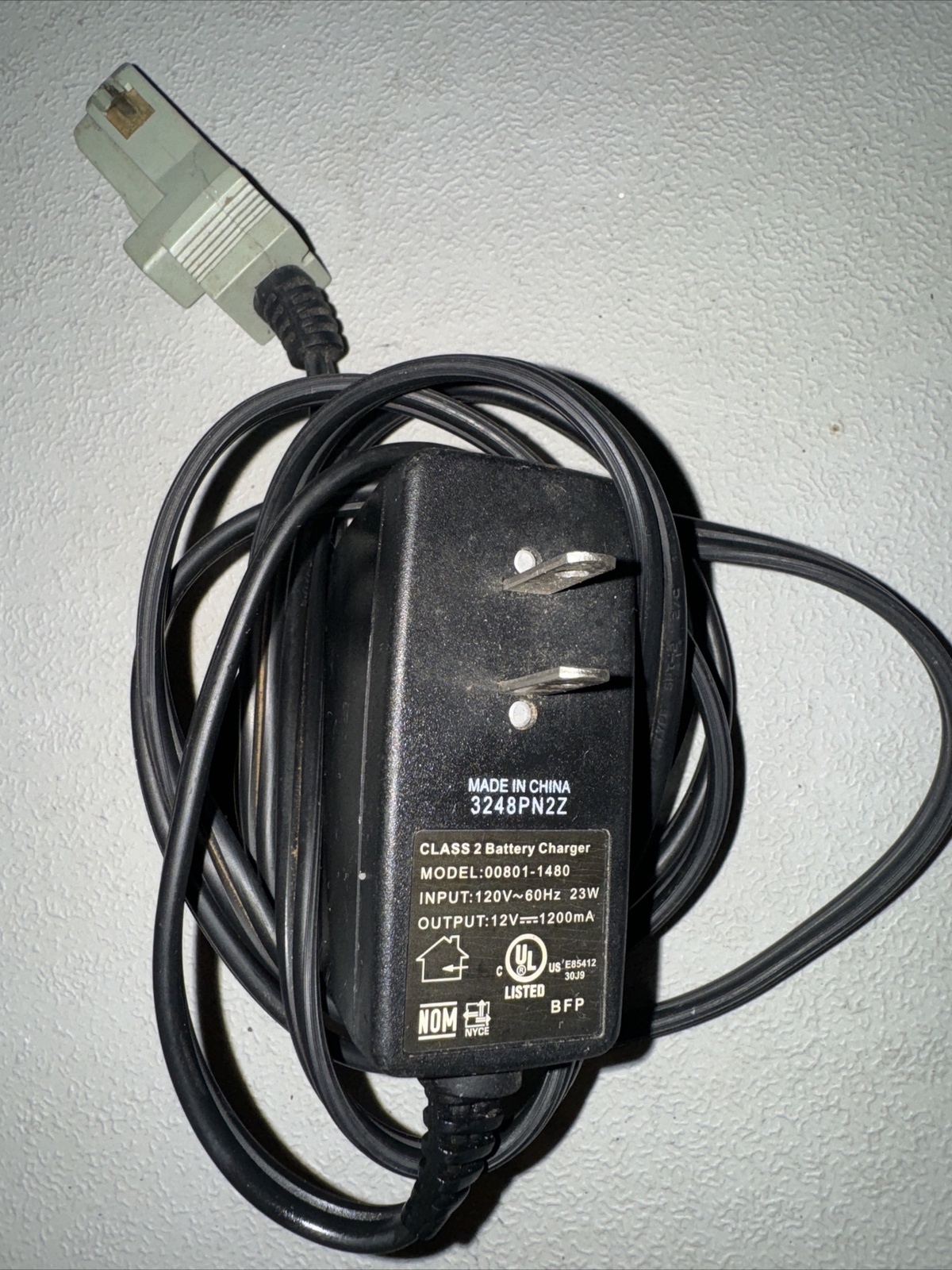 Original Fisher-Price 00801-1480 Power Wheels 12-Volt blk/Grey Battery Charger