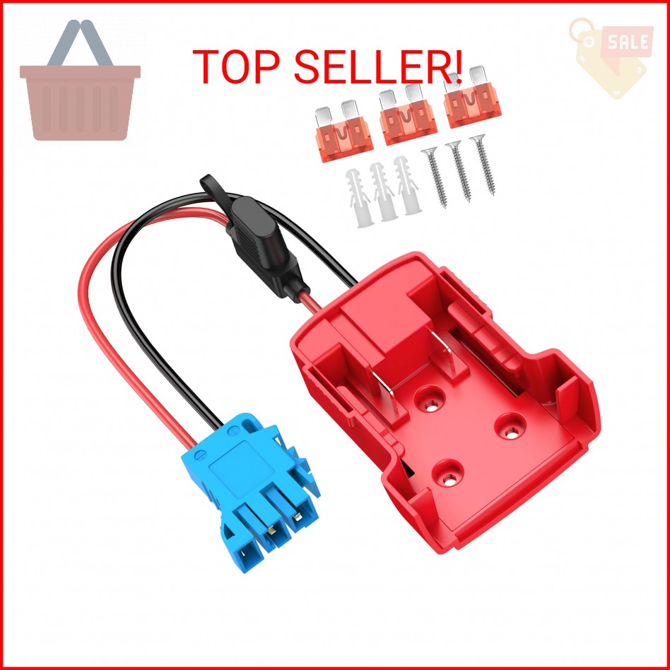 Power Wheel Azocek Adapter Compatible with Milwaukee Battery with Wire Harness C
