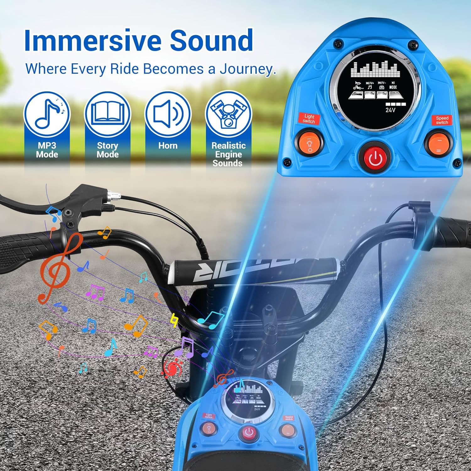 24V 350W Electric Dirt Bike Off-Road Electric Motorcycle w/ Twist Grip Throttle