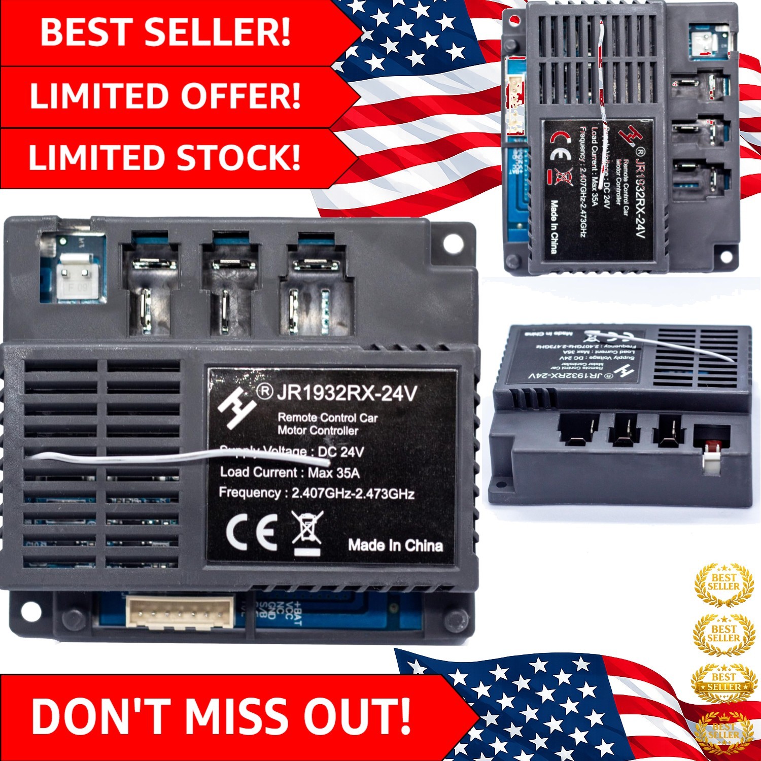 Compact JR1932RX-24V Control Box for Children’s Ride On Toys Replacement