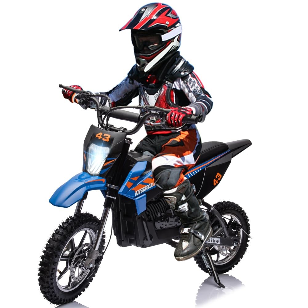 36V Ride On Dirt Bike for Teens ,15.5MPH Electric Off-Road Motorcycle ,LED Light