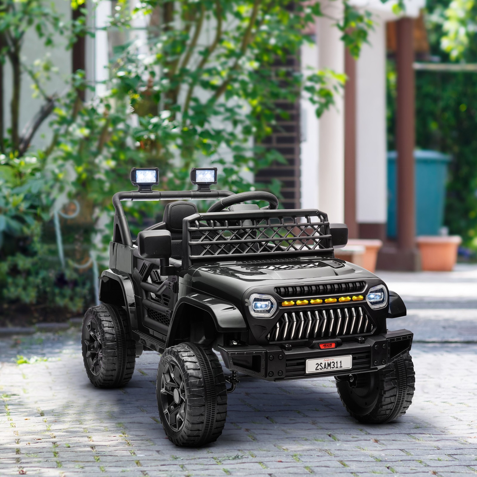 12V Ride On Truck w/ Spring Suspension, Remote, Black