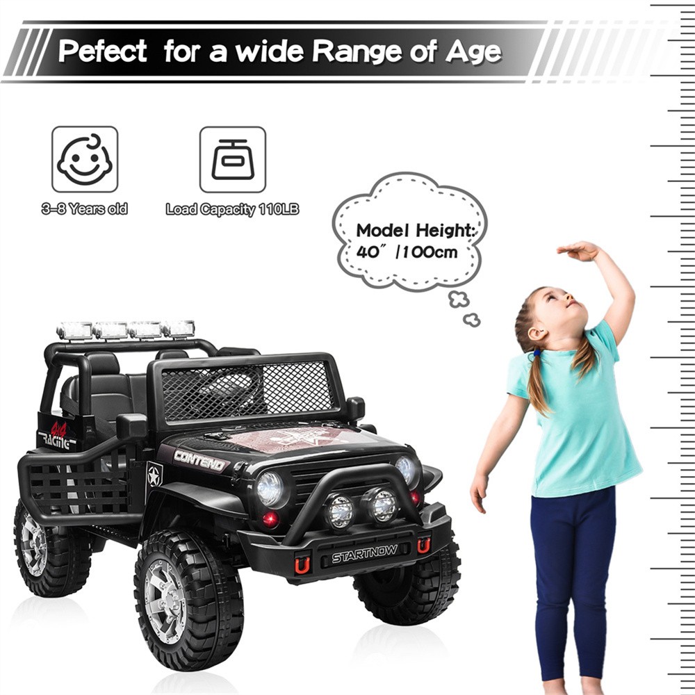 12V Kids Ride On Car Electric Vehicle Toy Truck Jeep 2-Seater w/Remote Control