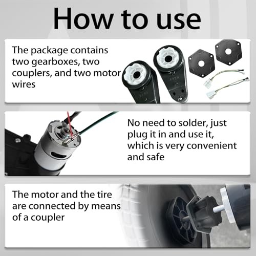 2PCS High Speed 24V RS555 35000RPM Fast Steel Gears Motor Gearbox for Black