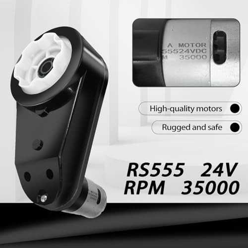 2PCS High Speed 24V RS555 35000RPM Fast Steel Gears Motor Gearbox for Black