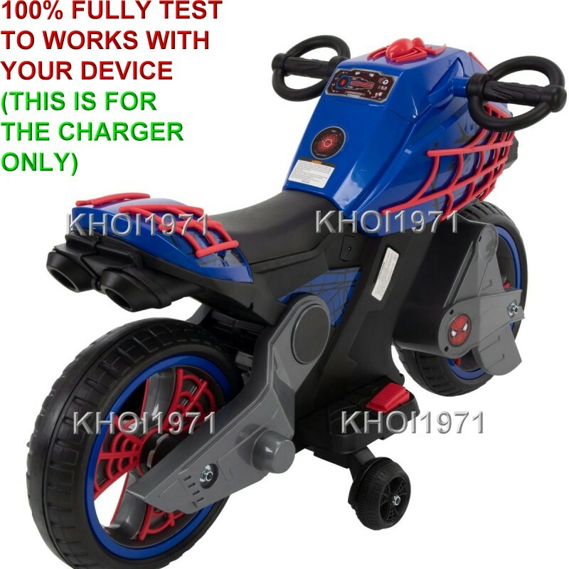 WALL charger AC adapter FOR 17169 HUFFY Marvel Spider man motorcycle ride on