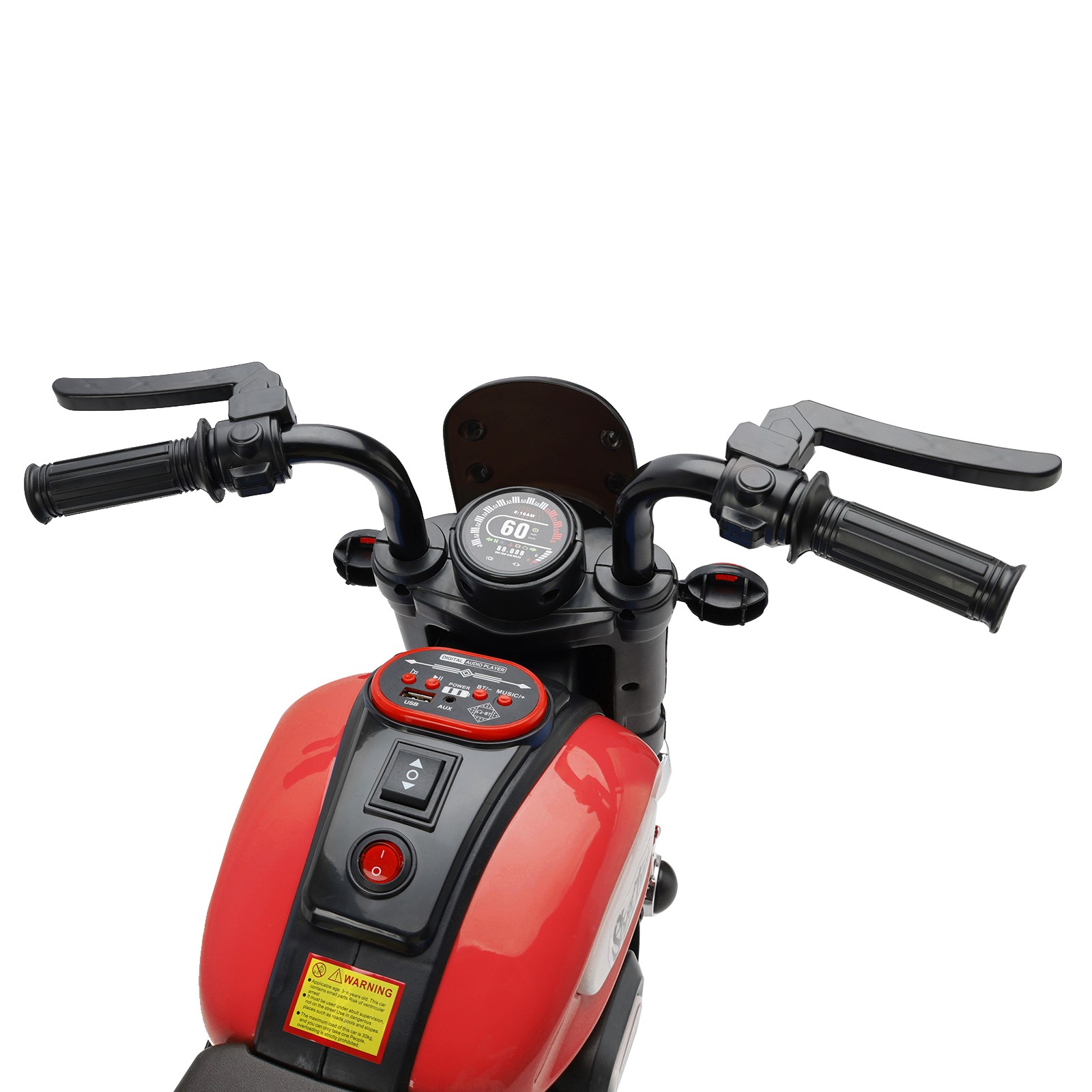 3 Wheel Kids Ride On Motorcycle 6V Powered Electric Dual Drive Toy Car Red US
