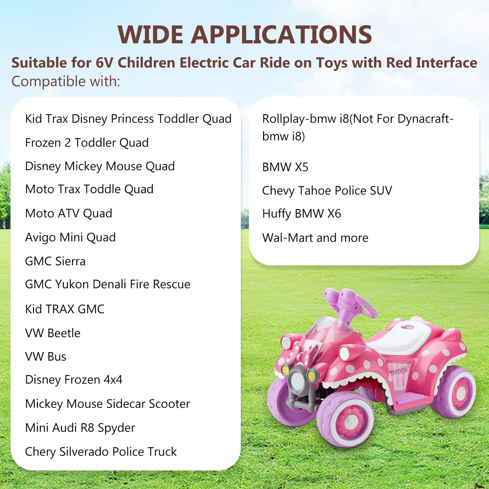 6 Volt Battery Charger for Kids Electric Car, Compatible with Charger, red