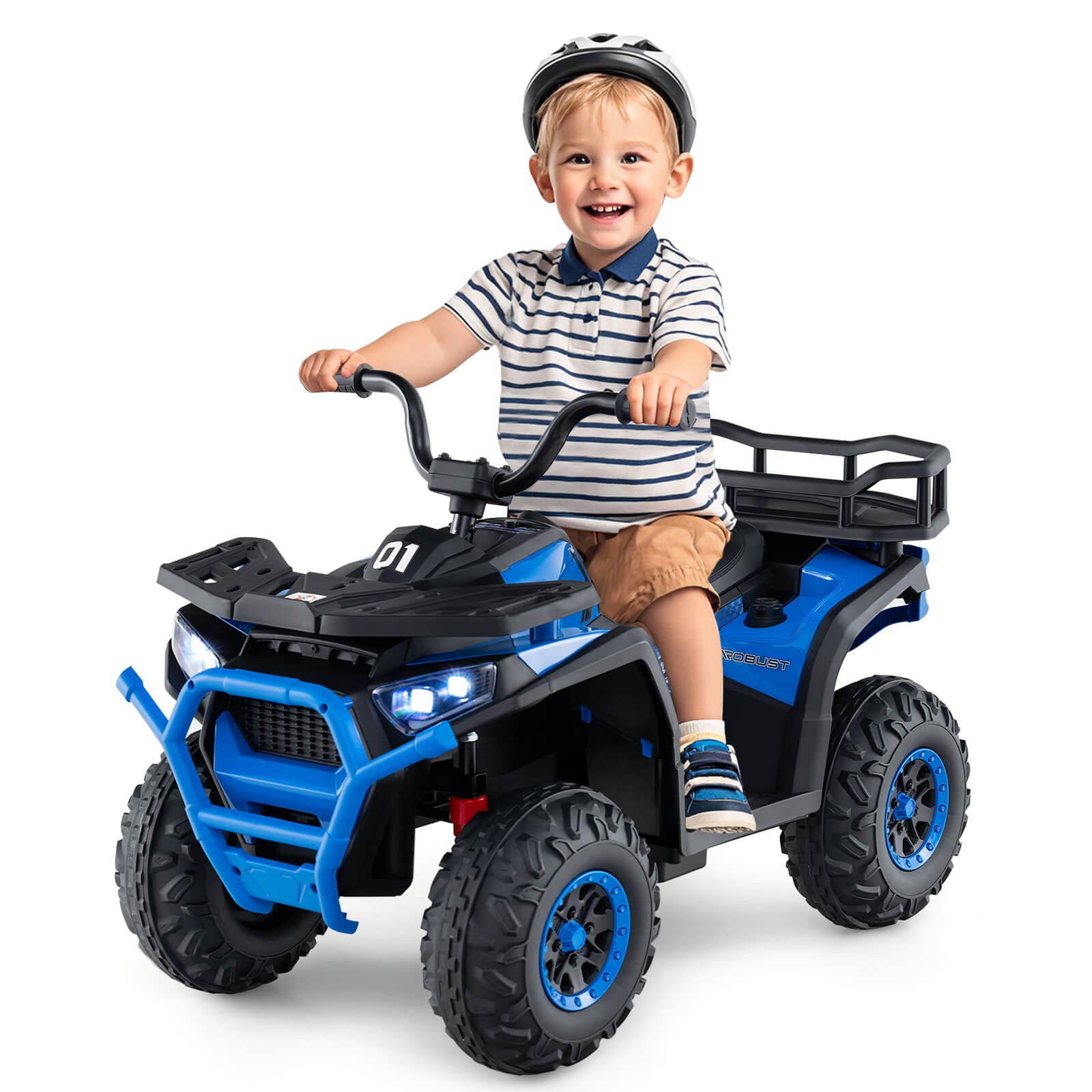 24V Kids Ride on Electric ATV Car Toy w/ Spring Suspension & LED Lights USB