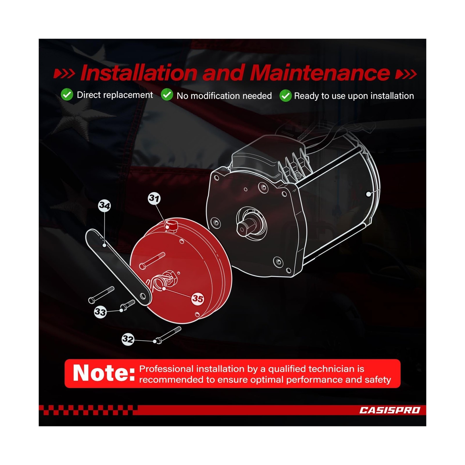 Golf Cart Motor Brake for EZGO RXV 2008-UP 48V Electric & Elite Lithium E-Bra…