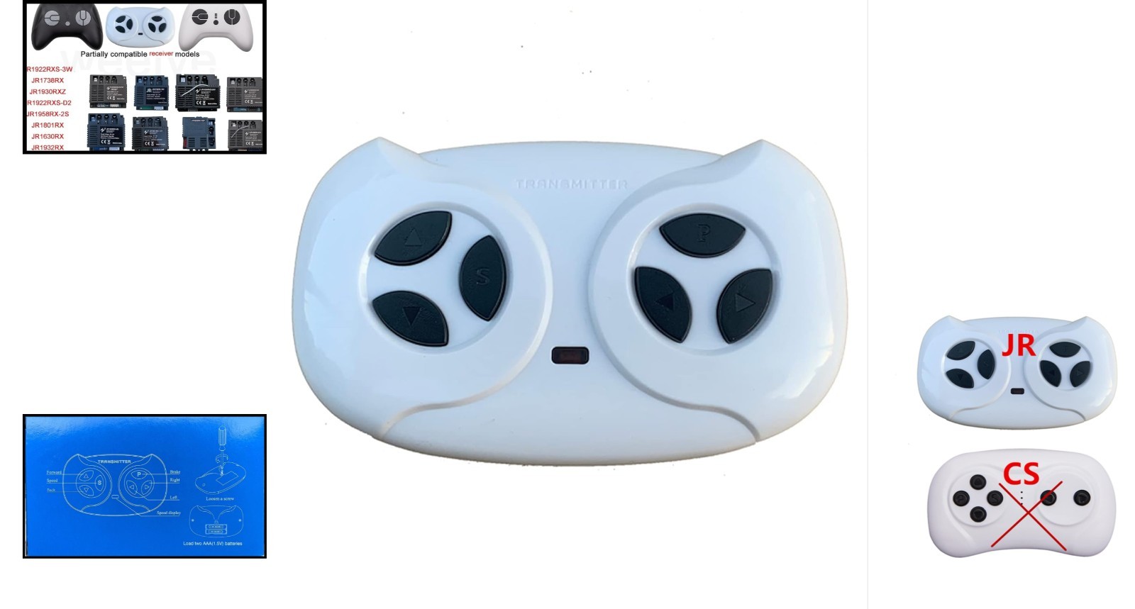 2.4G White Bluetooth RC for Kids Electric Ride-On Car, Replacement Part