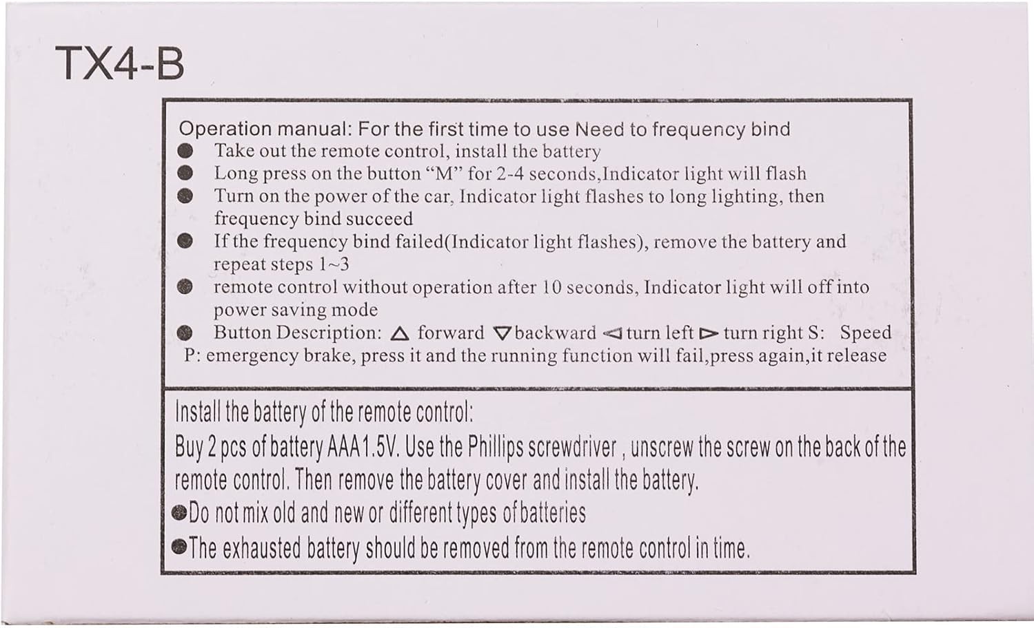 weelye 2.4G Bluetooth Remote Control (TX4) Accessories for Kids Powered Wheels C
