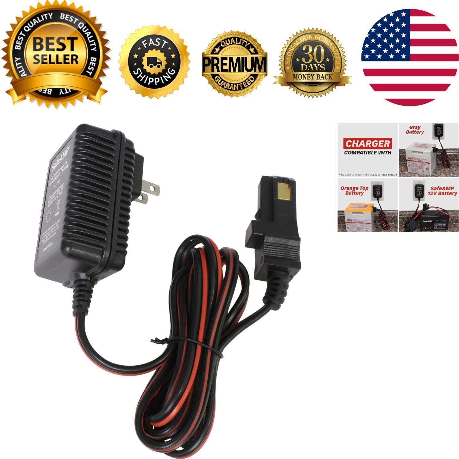 12V Charger Compatible ONLY with Power Wheels Gray Battery and Orange Top Bat…