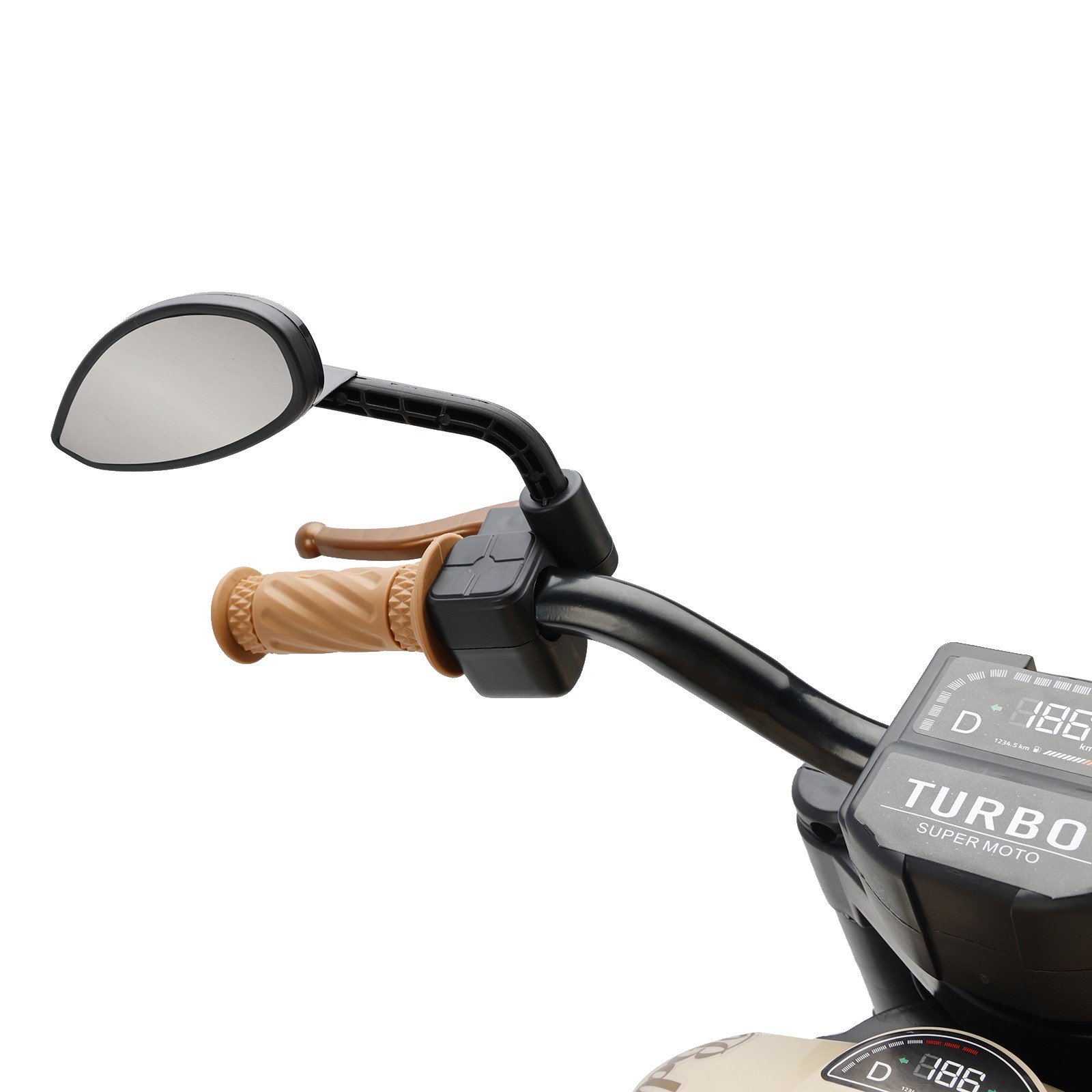 3 Wheel Kid Ride On Motorcycle Electric Dual Drive Toy Car With LED Light Brown