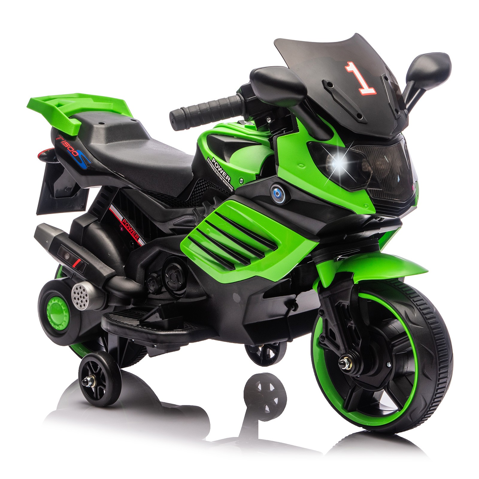 6V Battery Kids Ride-On Motorcycle Powered Dirt Bike w/Training Wheels