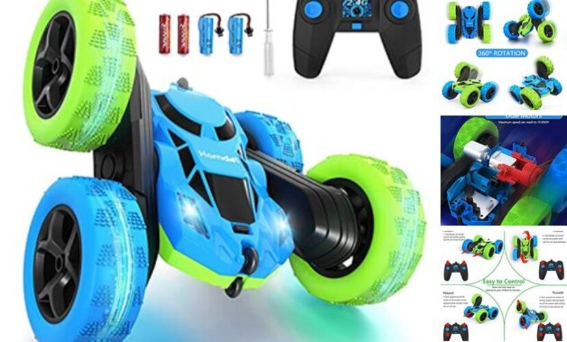 Remote Control Car for Kids, 360° Rotating Standard (Headlights) Blue&green