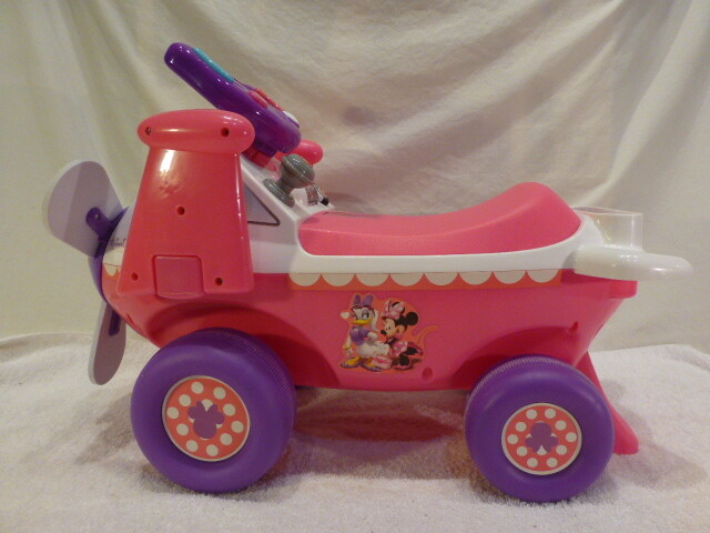 Minnie Mouse Airplane Ride On Toy for Toddler with Sounds and Lights Kiddieland