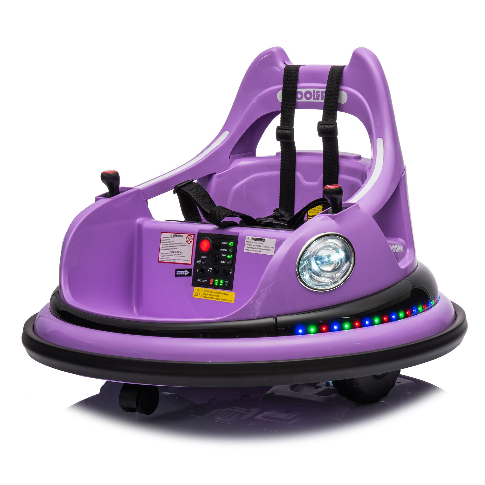 12V Ride on Bumper Car Kids Electric for Kids 1.5-5 Years Old 360 Degree Spin