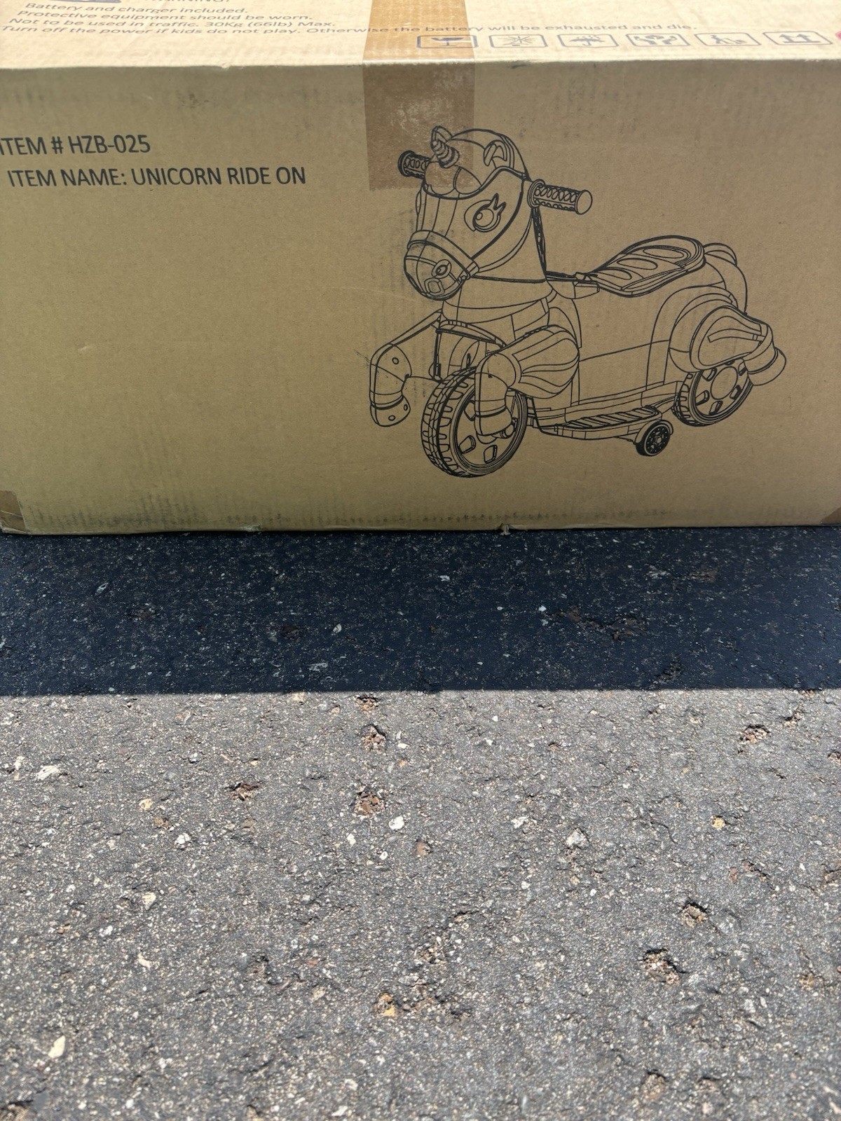 Kids Electric Unicorn Ride On Scooter 6V Battery Powered Lights & Sounds