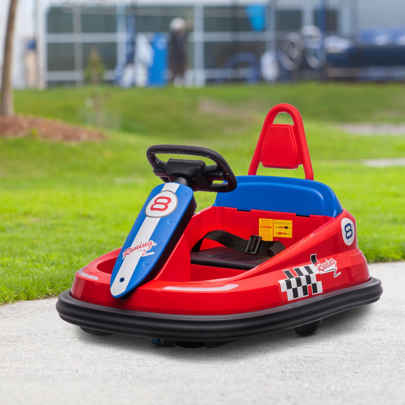 Bumper Car for Kids, 360° Rotation 6V Electric Ride On Bumper Red