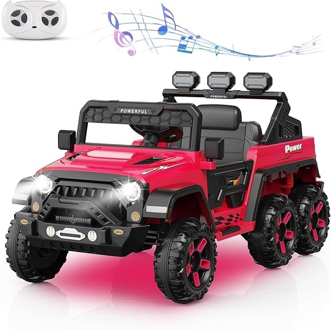 24V 6-Wheel Kids Ride On Car with Remote, Power Wheels Electric Vehicle 99 lbs