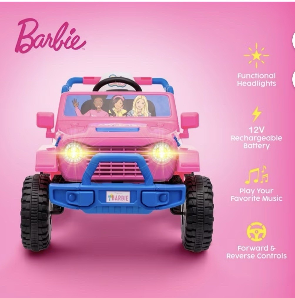 Licensed 12V 1-Seater Rugged Kids Ride-On -Barbie