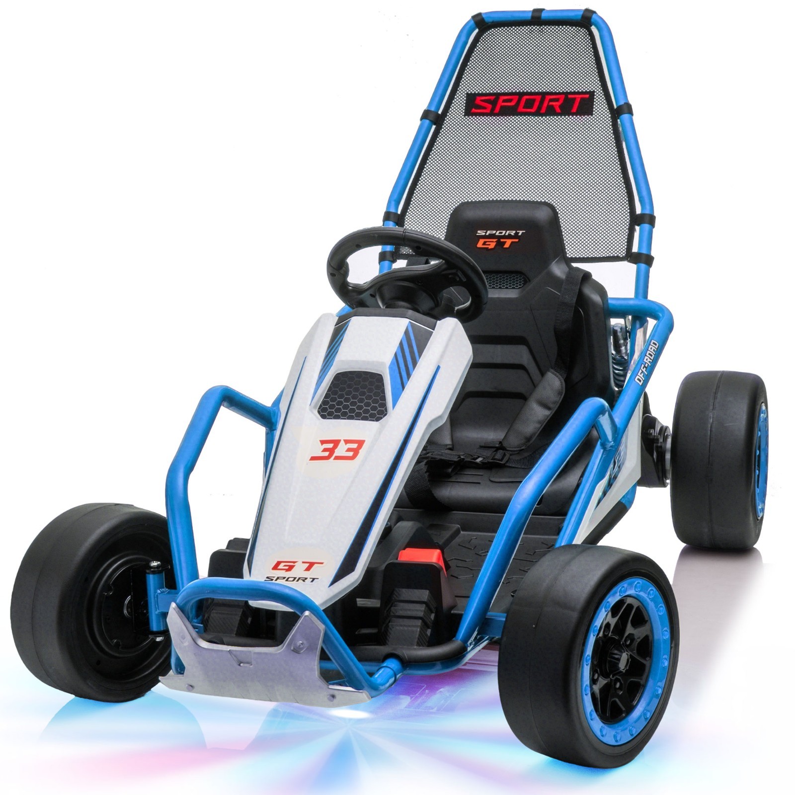 24V Kids Electric Go Kart 7AH Electric Drift Kart Car for Age 6+,400W Motor,Blue