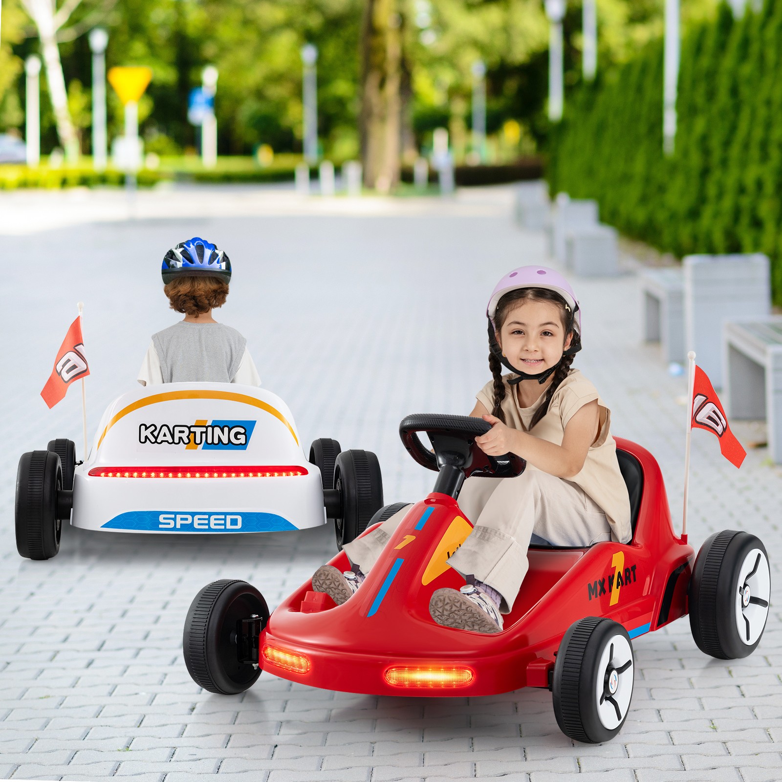 12V Kids Electric Go Kart 7AH Battery Powered Ride on Race Toy w/ Remote Control