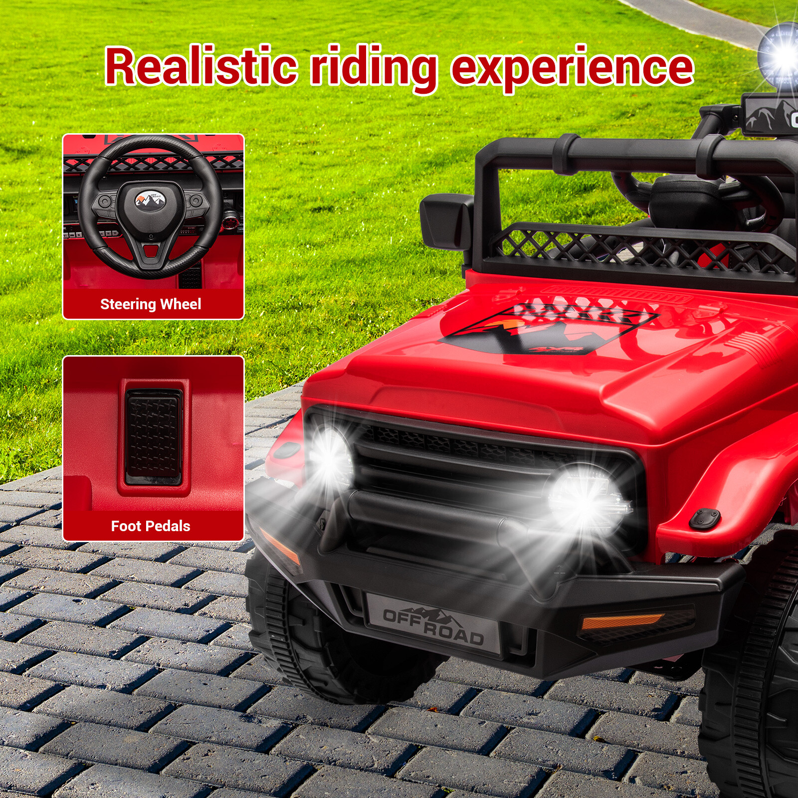 12V Kids Ride On Car 2 Seater Electric Vehicle Toy Truck Jeep w/Remote Control