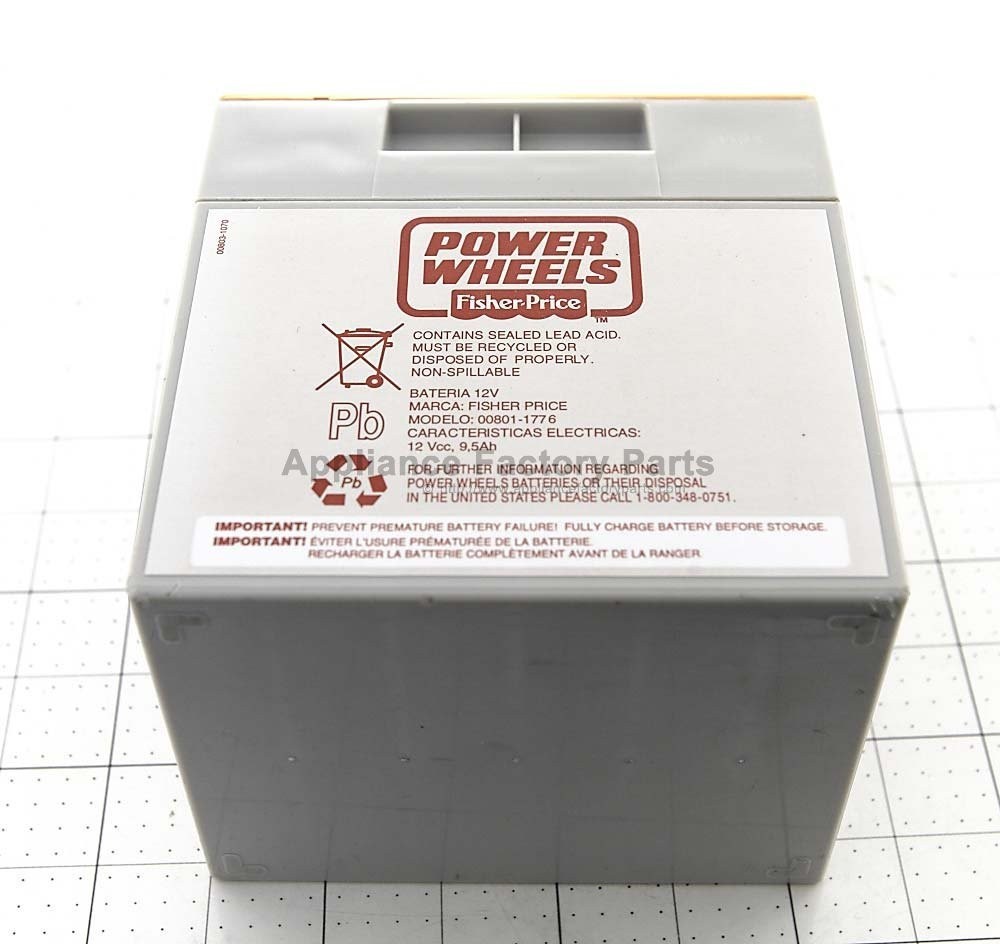 Appliance Factory Parts 00801-1857 ORANGE BATTERY FOR SMART CAR