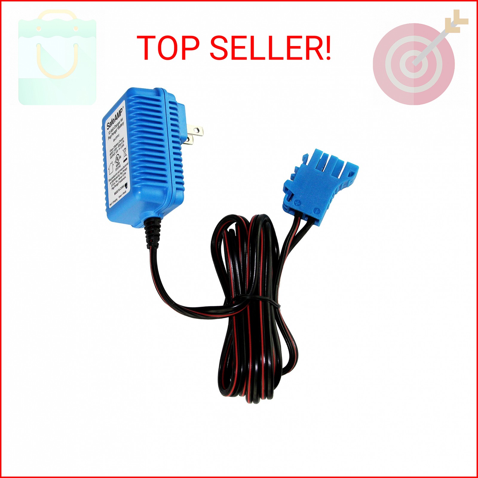 SafeAMP 12 Volt UL Listed Battery Charger Compatible with Peg Perego® 12V Batter