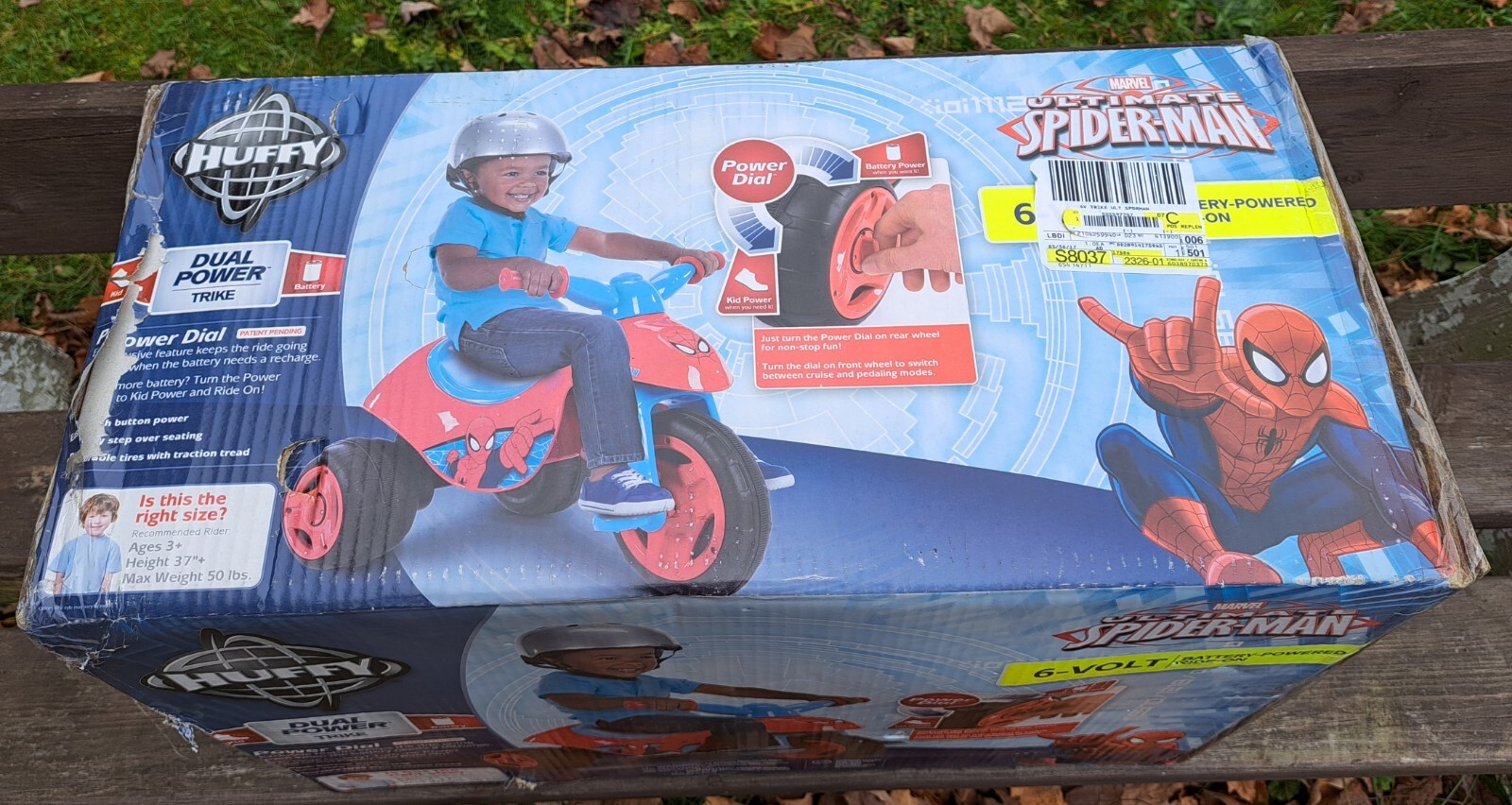 Spider-Man Marvel Huffy 6 Volts Battery Ride On, New In Box! Spiderman
