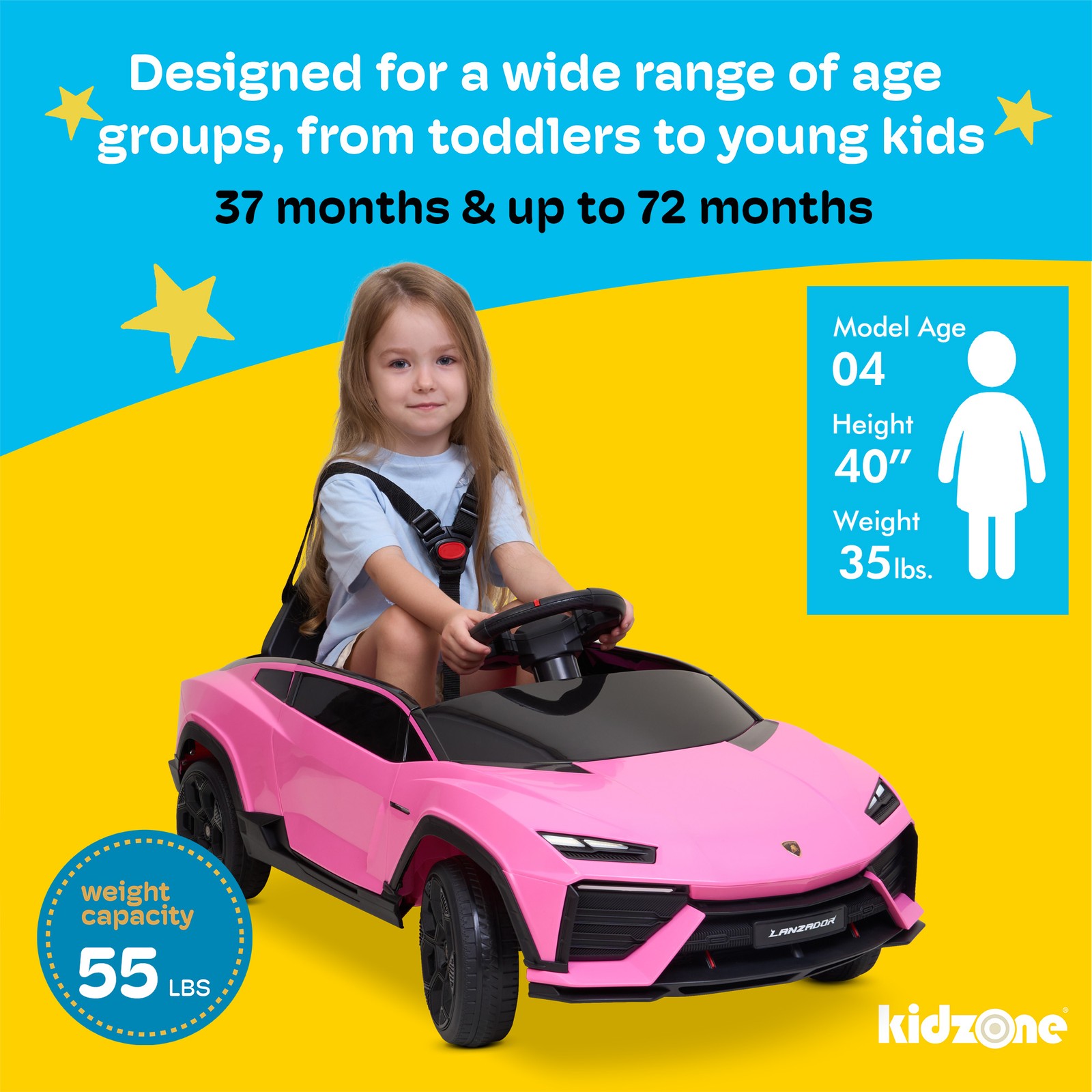 Kidzone 12v Electric Ride On Car with Parent Remote Control