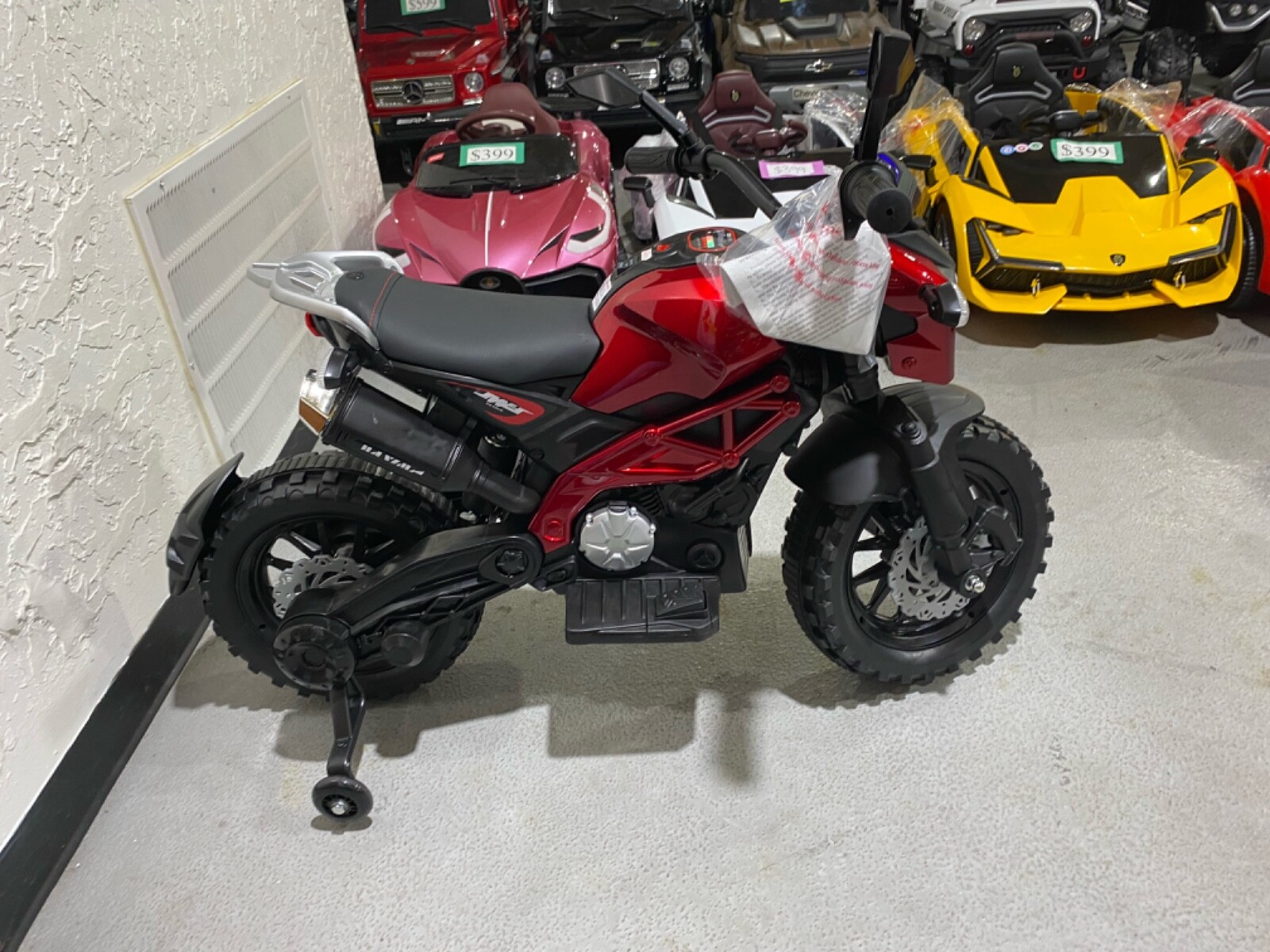 Brand New Ride On Car Motorcycle with Training Wheel, Built in Music System