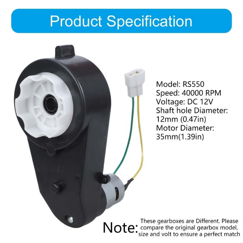 2PCS 550RS Motor Gearboxes Assembly for Kids Toy Vehicle