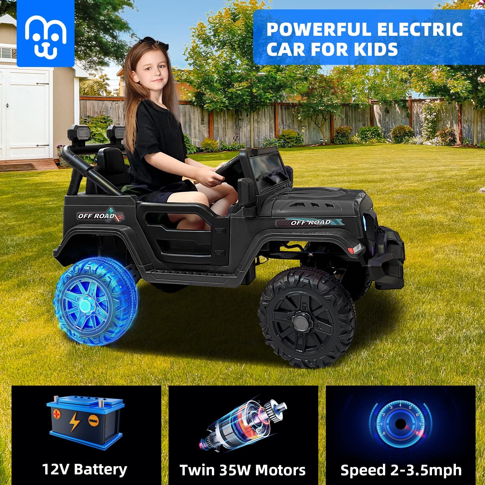 Carro Electrico Para Niños De 3 A 5 Años Montar Manejar Y Jugar Con Luces NUEVO