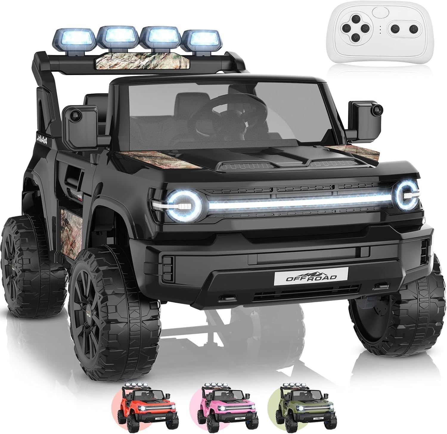 24V 2-Seater Ride on Toys for Kids Electric Car w/Remote Control LED Lights Gift