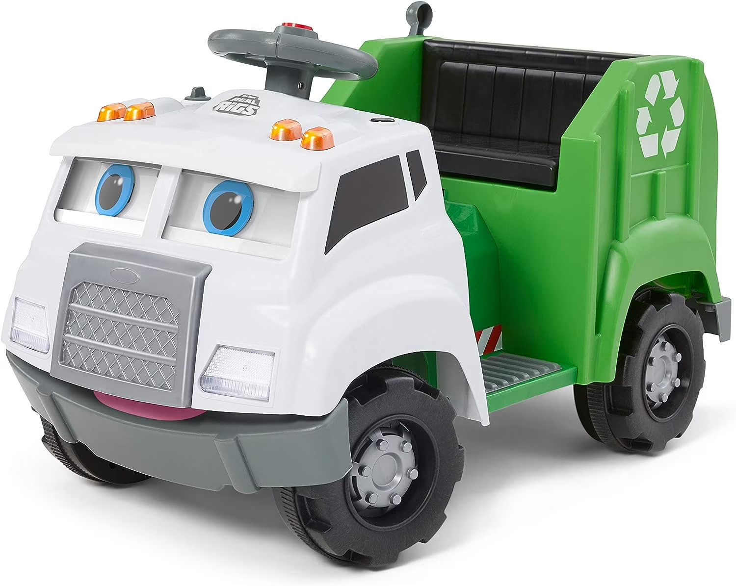 Kids Ride On Toy Recycling Fire Truck 6V Battery Powered Interactive Sounds