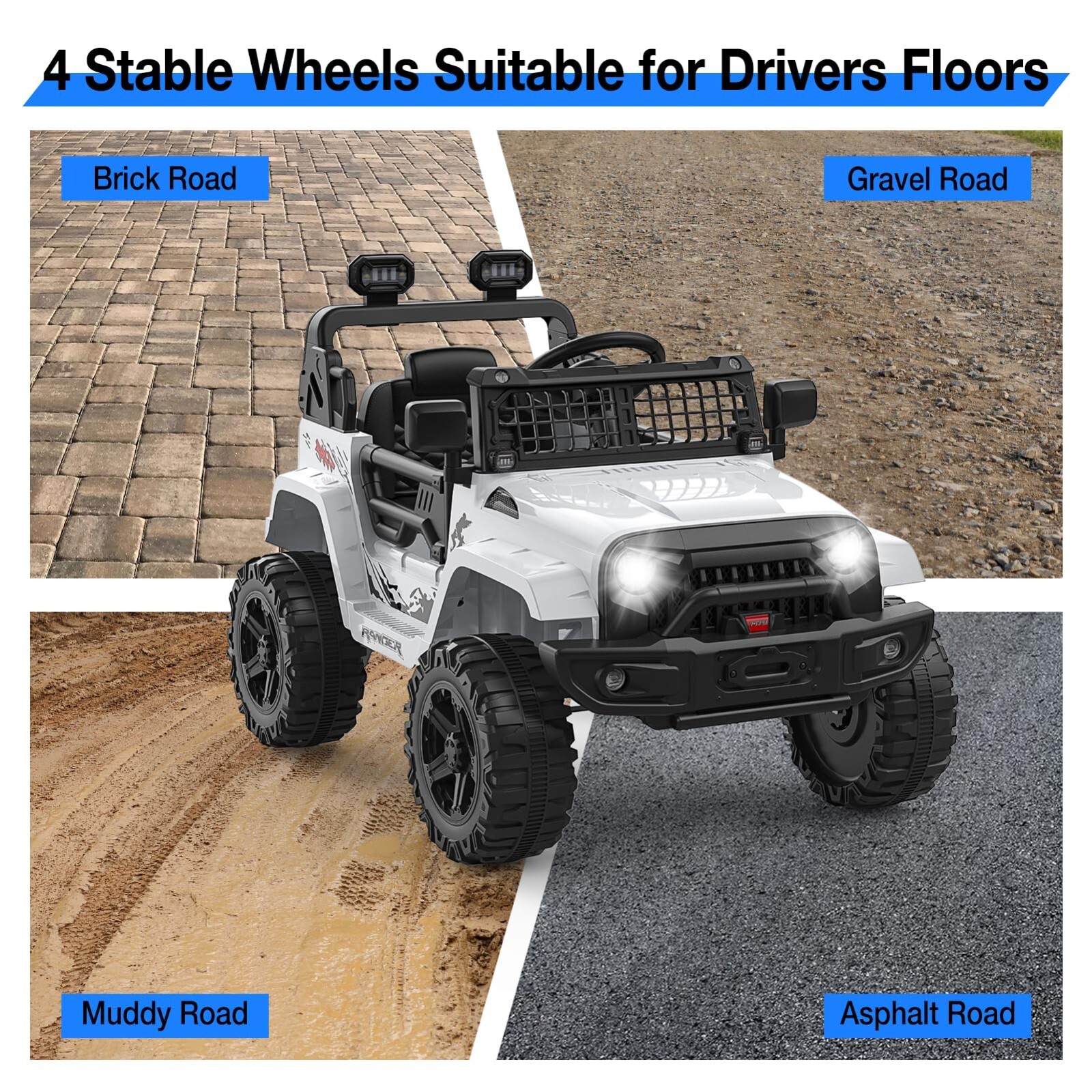 Ride on Truck Car 12V Kids Electric Vehicles W/Parent Remote Control & LED Light