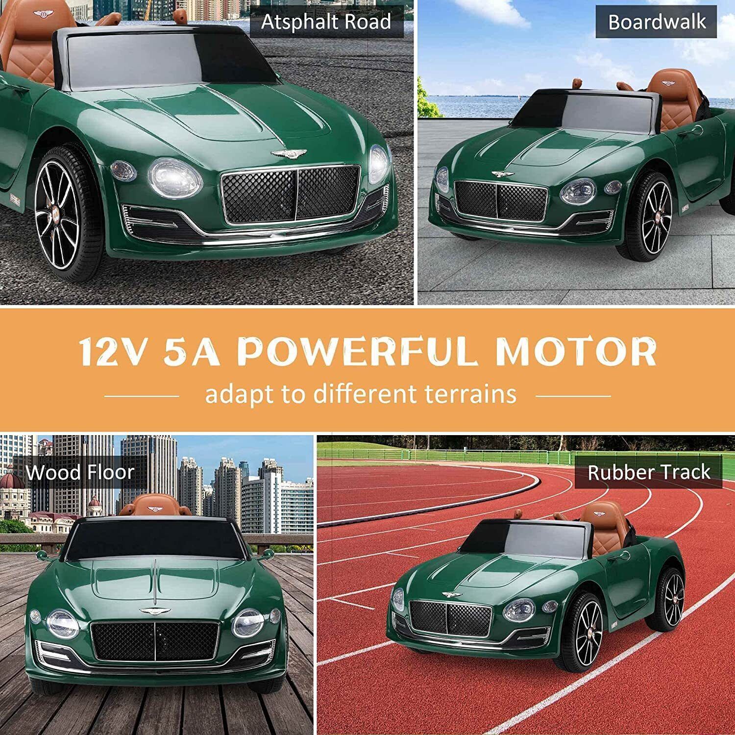 12V LICENSED Bentley Style Kids Ride On Electric Car Toys Gift w/Remote Control