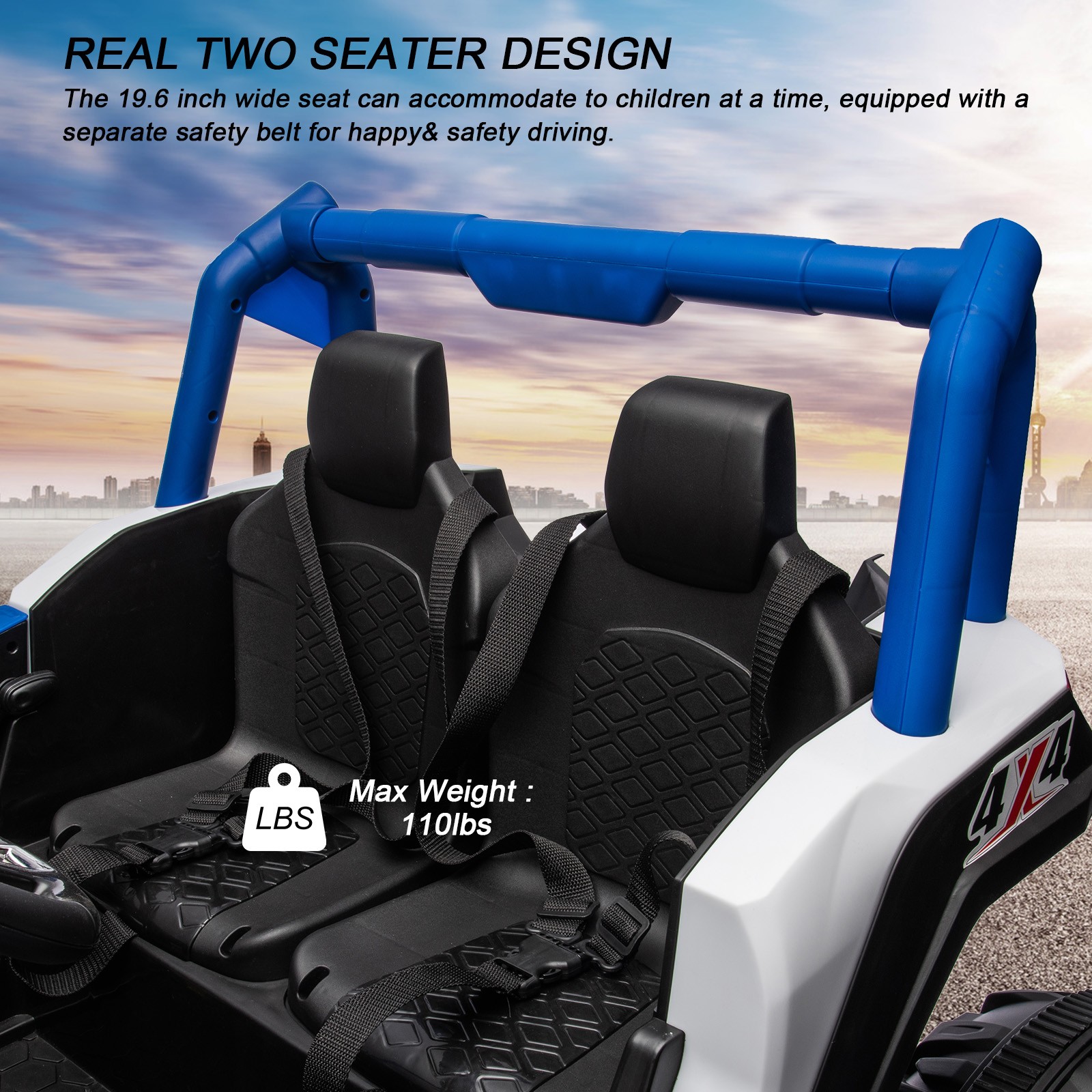 Ride On UTV Cars 2 Seater,24V 4WD Off-Road Electric Vehicles With Remote Control