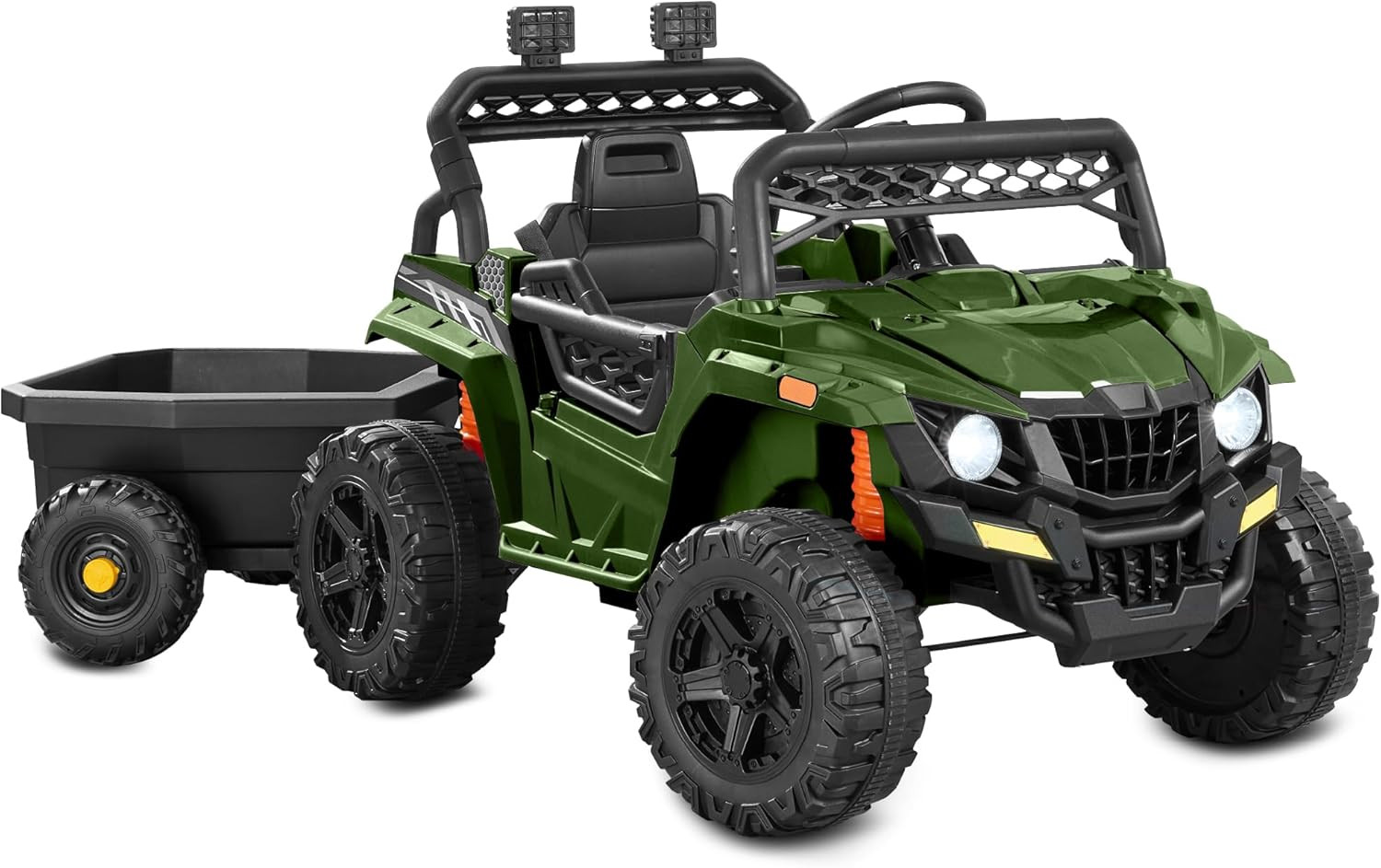 Best Choice Products Kids 12V Electric Ride on UTV Car and Trailer W/Parent Cont