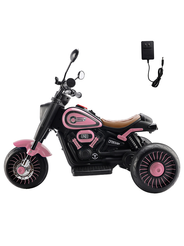 3Wheel 6V Kid Ride On Motorcycle Electric Toy With Colorful Light Music Pink B9